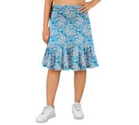 Womens Skorts Modest Knee Length Skirts Athletic Midi Active Running Skirt, Blue Floral-haven't Underneath, S