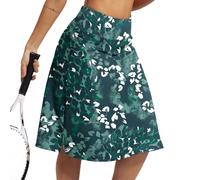 Womens Skorts Modest Knee Length Skirts Athletic Midi Active Running Skirt, Green Flower, M