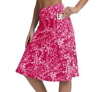 Womens Skorts Modest Knee Length Skirts Athletic Midi Active Running Skirt, Pink, XL