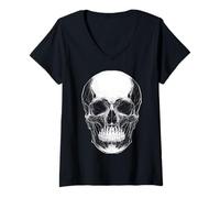 Womens Skull V-Neck T-Shirt