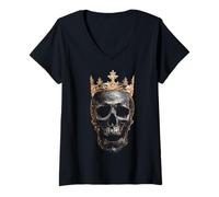 Womens Skull V-Neck T-Shirt