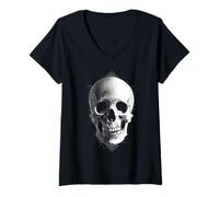Womens Skull V-Neck T-Shirt