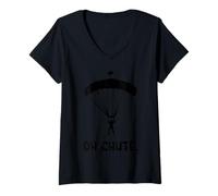 Women's Skydiver Parachuting Soldiers & Skydive Toy V-Neck T-Shirt