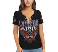 Women's Skynyrd Rock Band Lynyrd Shirt Sexy V-Neck T-Shirt for Women All-Over Print Tees Multicolor L