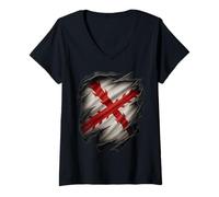 Womens Slaw Third Flag Don Blas de Lezo España Tercio Viejo V-Neck T-Shirt