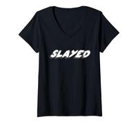 Womens Slayed | Remarkably Impressive Informal Past Tense V-Neck T-Shirt