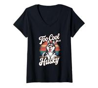 Womens Sled Lover Malamute Dog Alaskan Malamute Mom Owner V-Neck T-Shirt