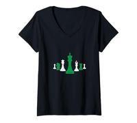 Women's Sleek Modern Chess Set Design V-Neck T-Shirt