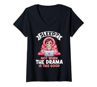 Womens Sleep Not When The Drama is This Good Korean Drama V-Neck T-Shirt