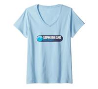 Womens Sleeping Bear Dunes National Lakeshore Michigan Logo Emblem V-Neck T-Shirt