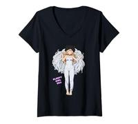 Womens Sleepy Girl Era Shirt - Cozycore Kawaii Cute Soft Girl Anime V-Neck T-Shirt