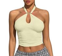 Women's Sleeveless Blouse, Beach Tunic with Thin Straps for Lightly Layering Clothes with Elegant Back Detail for Everyday Wear