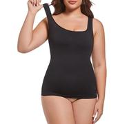 Women's Sleeveless Body Shaping Vest Seamless Compression Camisole Shaping Tops Tummy Control Tank Tops Bodysuits (Black, S)