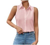 Women's Sleeveless Button Vest Tops Turndown Collar Tank Top Button Down Shirts Summer Tops Graphic T Shirt Ladies Vests Tunic Tops Summer Sleeveless Blouse Regular Fit Casual Vests Top Going Out Tops