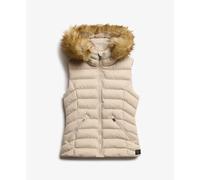 Superdry Fuji Faux Fur Vest Beige S Woman