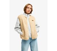 Roxy Best Town - Women Beige Zip Sherpa Vest