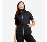 Women's Sleeveless Horse Riding Down Jacket 500 - Black/pink Golden Zip