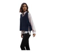 Women's Sleeveless Jumpers Pullover Sweater Vest V-Neck Knitted Waistcoats Crochet Cardigan Gilets Knit Plain Tank Tops Knit Jacket Vest with Side Tie Elegant Sweatshirts Knitwear Layering S-XL Blue