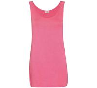 Womens Sleeveless Long Vest Ladies Round Neck Long Over The Bum Gym Yoga Wear Summer Plain Vest Mini Dress Coral 12-14