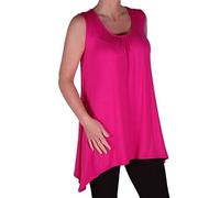 Womens Sleeveless Scoop Neck Plain Hip Length Casual Long Blouse Tunic Top