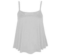 Womens Sleeveless Strappy Cami Swing Vest Ladies Plus Size Camisole Flared Mini Top Plus Size (White UK 16-18)