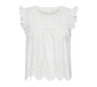 ONLY Women's Onlsilla S/L Frill Top WVN Noos Blouse, White, 8
