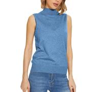 Women's Sleeveless Turtleneck Sweater Stretchy Polo Turtle Neck Plain Tank Top Causal Solid Color Basic Underwear Blouse Soft Going Out Vest Shirt - Soft Knit Fabric, Classic Turtleneck Design Blue