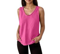 Womens Sleeveless V Neck Cotton Linen Tank Tops 2026 Summer Tank Shirts Solid Color Raw Edge Hem Camisoles Tees