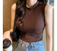 Women's Sleeveless Vest for top Women's Sleeveless Vest for | Round Neck Wide Strap Camisole, Quality Polyester Regular for Fit Basic Shirt For Daily Home Club Vacation Holiday