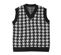 Women's Sleeveless Vest Sweater Plain Argyle Print V Neck Pullover Knitted Tank 2025 Fall Winter Lattice Cotton Polyester Regular Solid Top
