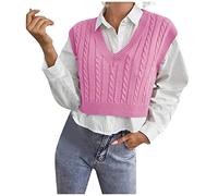 Women's Sleeveless Vest Sweater Plain Argyle Print V Neck Pullover Knitted Tank 2025 Fall Winter Lattice Cotton Polyester Regular Solid Top