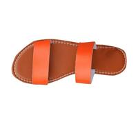 Women's Slide Flat Sandals Dress Comfortable Monks Bring Cute Sandal Yoga Mat Fashion Round Open Toe Slip On Slippers Beach Summer Outdoor Casual Soft Sole Ethnic Style Footwear (Red, 5)