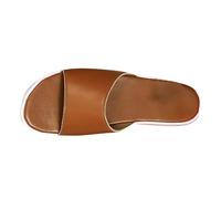 Womens Slide On Mules Flat Sandals Platform Wedge Sandal Retro Open Toe Slipper Faux Leather Singback Sandal Lightweight Fish Mouth Walking Sandals Large Size Pure Color Chunky Shoes