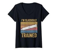 Womens Slide Rule Mechanical Calculator I'm Classically Trained V-Neck T-Shirt