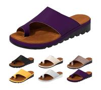 Women's Slide Sandals Clip Toe Correction Orthopedic Sandal Open Toe Breathable Casual Beach Travel Shoes Comfy Wedge Wide Fit Sliders (Purple, 5)