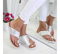 Women's Slide Sandals Clip Toe Orthopedic Premium Toe Corrector Bunion Comfy Wedge Sliders Wide Fit Summer Beach Slipper Shoes,White,EU39/US7.5