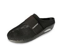 Women's Sliders 2025 Summer Slippers Slip-On with Arch Air Support Knitted Hiking Shoes Orthopaedic Comfort Casual Slippers Flip Flops with Thick Sole for Bathroom Pool Beach (01 Black, 7)