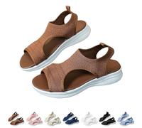 Womens Sliders Sandals for Women Orthopedic, Sandals with Arch Support Summer Slip on Ladies Wedge Slingback Walking Slip on Platform Shoes Casual Beach Slide Sport Shoes 5 Khaki