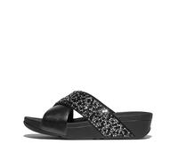 Women's slides FitFlop Lulu Crystal-Mix Metallic Cross Noir 41