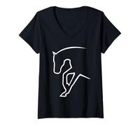 Women's Sliding Stop - Western Horsemanship V-Neck T-Shirt