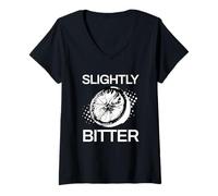 Women's Slightly Bitter Funny Retro Lemon Quote V-Neck T-Shirt
