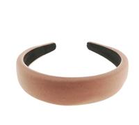 Womens Slightly Padded Velvet Evening Winter Fashion Formal 4cm Wide Fabric Headband Alice Band Hair Hairband Christmas Birthday Wedding Gift Bridesmaid Dance Holiday Prom (Dusty Pink, One Size)