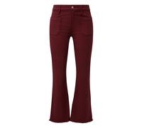 Women's Slim Fit Cropped Flared Jeans with Frayed Hem s.Oliver Rouge 40
