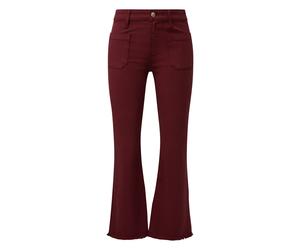 Women's Slim Fit Cropped Flared Jeans with Frayed Hem s.Oliver Rouge 46