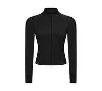 Women's Slim Fit Full Solid Zipper Workout Jacket Yoga Tops Stretchy Long Sleeve Athletic Jackets Top Running Clothes