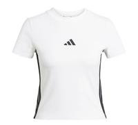 adidas Women's Essentials 3 Stripes Slim Baby T-Shirt, White/Black, XXL