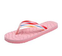 Women's Slim Flip Flops Flat Colorful Non Slip Soft Sole Slip On T Strap Clip Toe Sandal Beach Open Toe Breathable Herringbone Slipper Summer Home Bathroom Cute Walking Outside (Pink, 6.5)