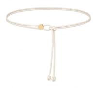 Women's Slim Waist Belt, Adjustable Knotted Dress Belt, 28-40 in Waist | Hole-free adjustable knot, slim design and decorative bead details for dresses, skirts, shirts, coats and everyday styling