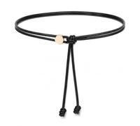 Women's Slim Waist Belt, Adjustable Knotted Dress Belt, 28-40 in Waist | Hole-free adjustable knot, slim design and decorative bead details for dresses, skirts, shirts, coats and everyday styling