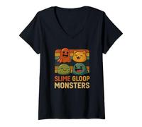 Womens Slime Gloop Rancher Mood Tee Slimepedia Wiki Artwork Retro V-Neck T-Shirt